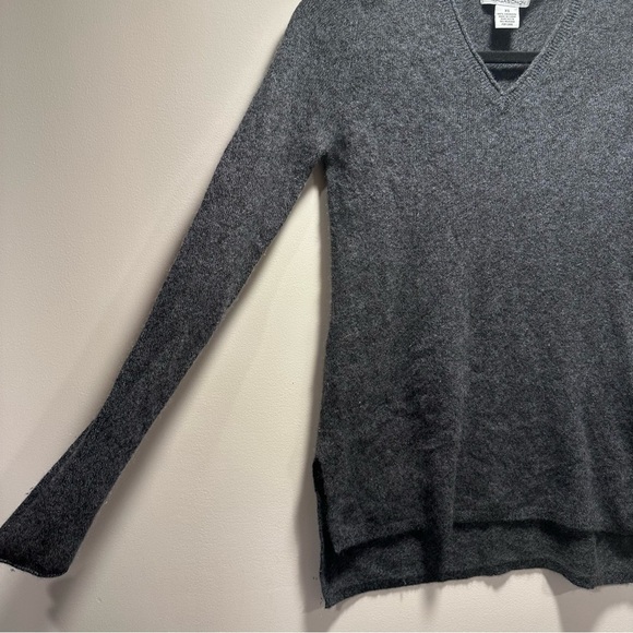 M MAGASCHONI 100% Cashmere Sweater Gray XS Tunic High Low Loose Fit V-Neck EUC - Picture 5 of 16